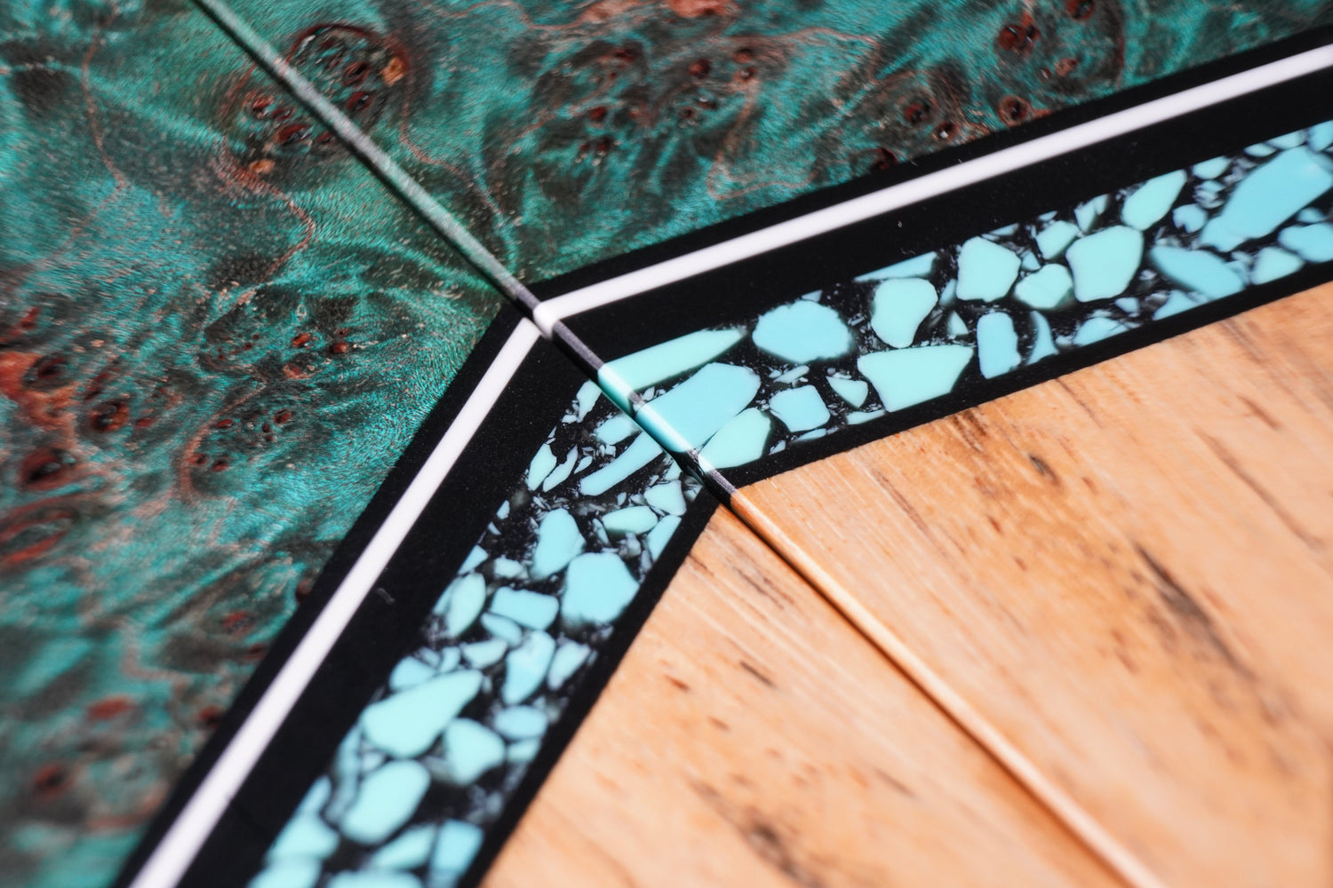 Close up of Segmented Knife Scales