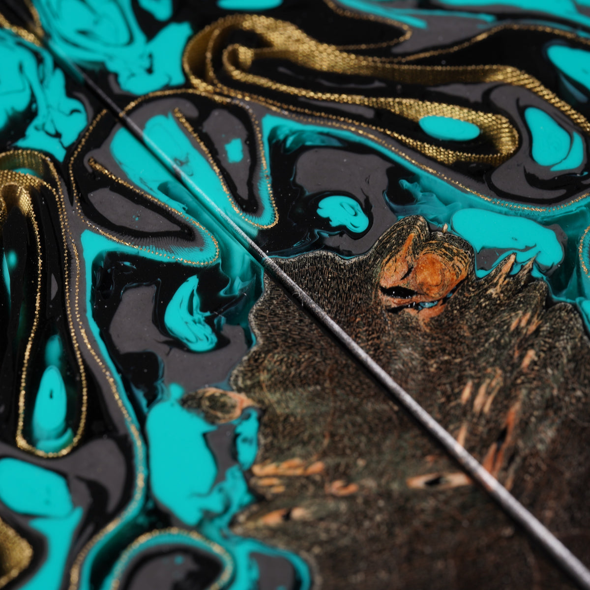 Maple Burl | Brass Mesh